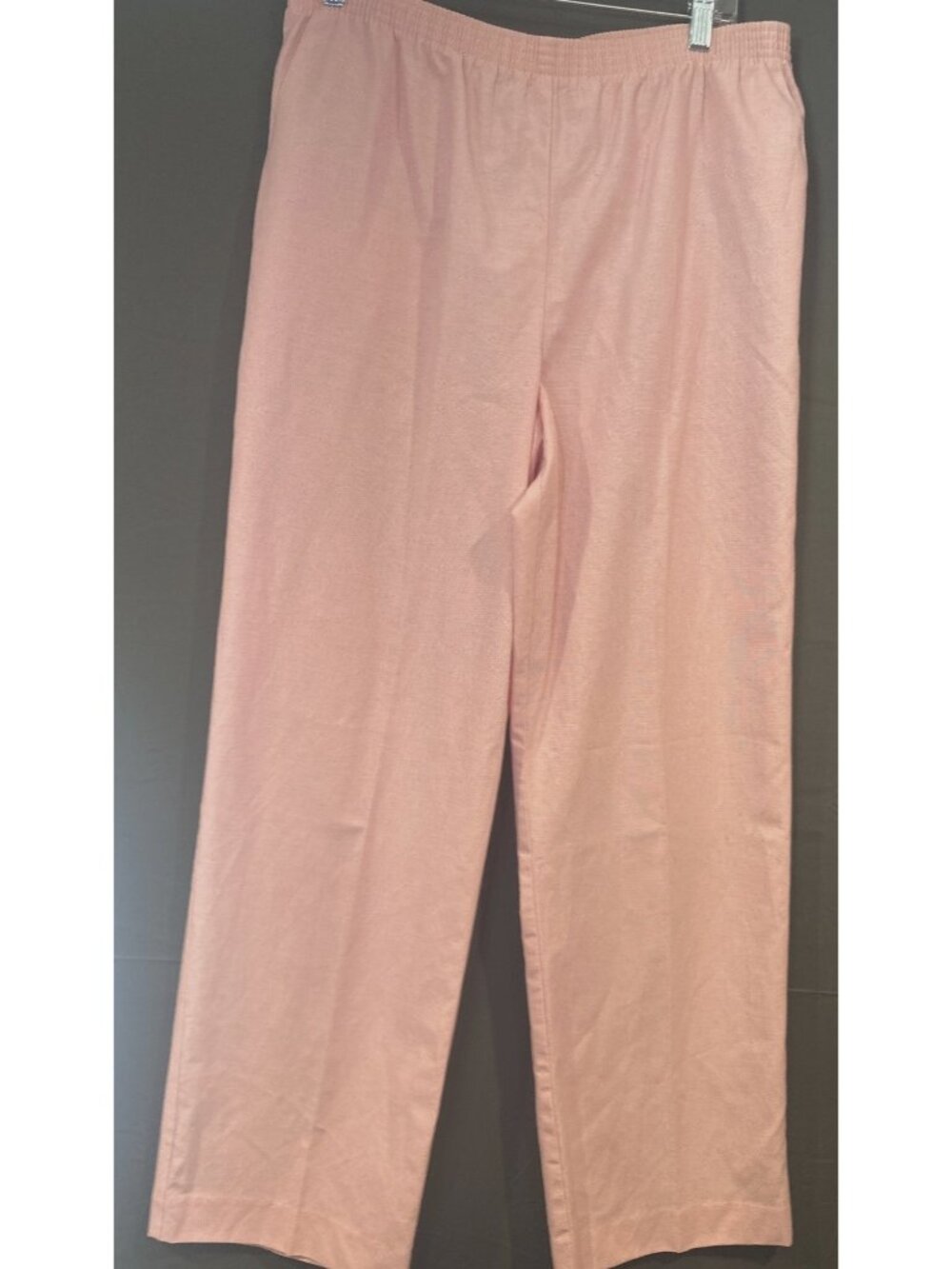 Women Alfred Dunner Pink Pull On Pants Elastic Waist Straight Leg Classic Casual
